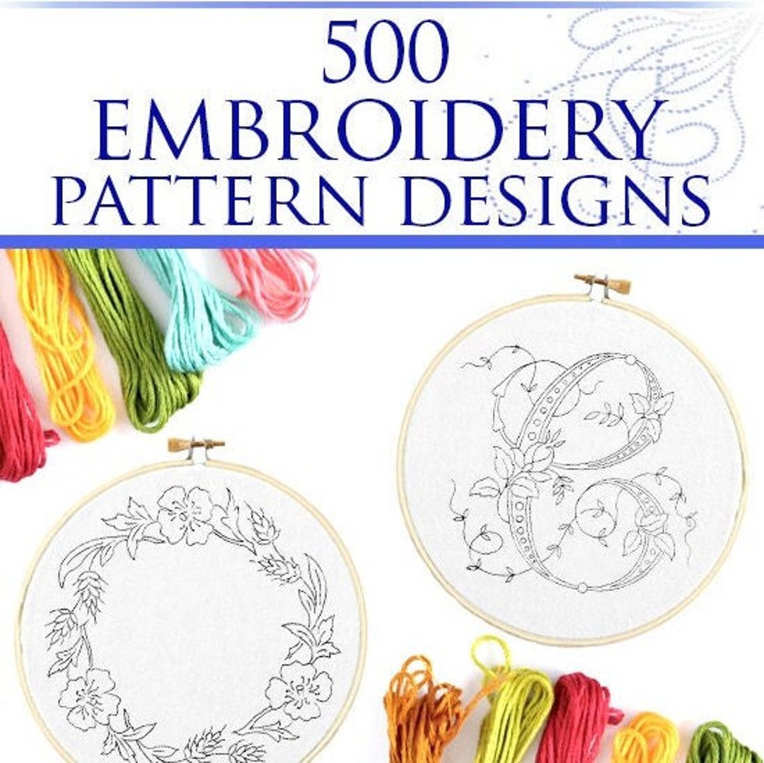 Rare 500 HAND EMBROIDERY PATTERN Designs Book Easy Embroiderers Flower ...