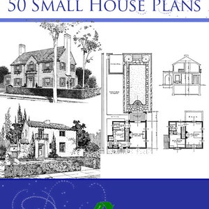 1921 Home Builders Plan-boek met 50 Amerikaanse ontwerpen en plannen voor kleine huizen, afdrukbare 81 pagina's, direct te downloaden