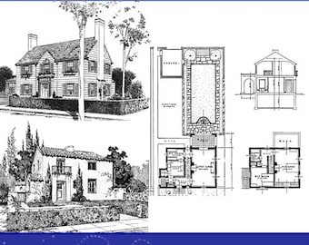 1921 Home Builders Plan Book with 50 American Small House Architecture Designs and Plans Printable 81 Pages Instant Download