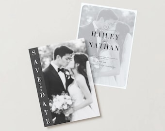 Elegant Minimalist Wedding Invitation Template | Printable Canva Invite (Digital Download)