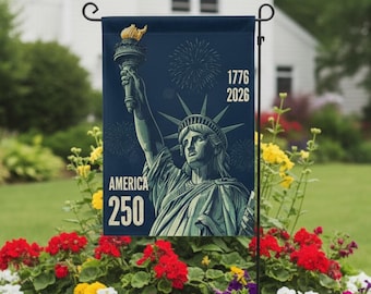 Flaga ogrodowa z okazji 250. rocznicy Stanów Zjednoczonych, patriotyczna dekoracja dziedzictwa, flaga Statuy Wolności, flaga niepodległości