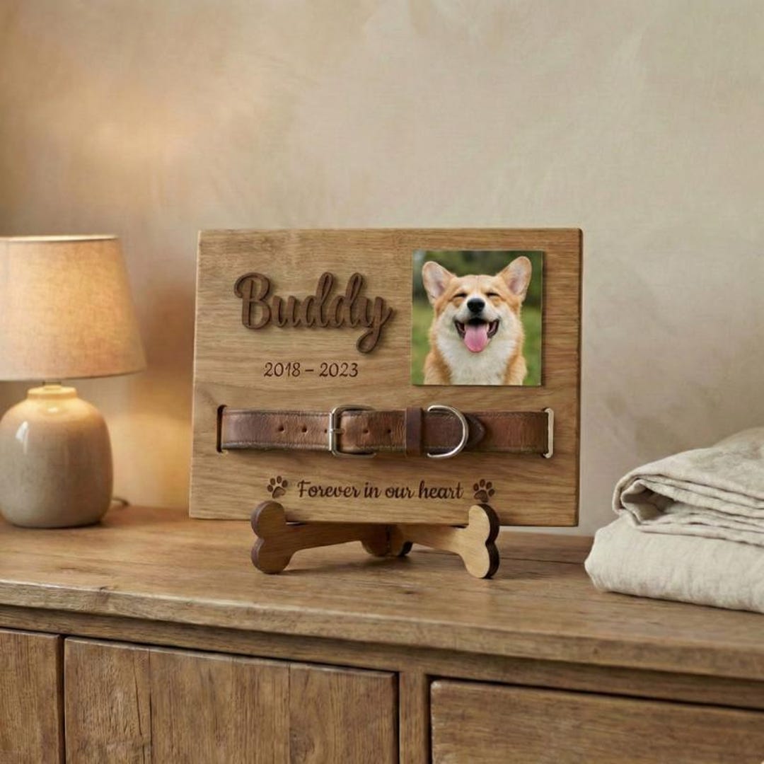 Personalized Pet Memorial Frame | Collar Keepsake, Dog Loss Gift ...