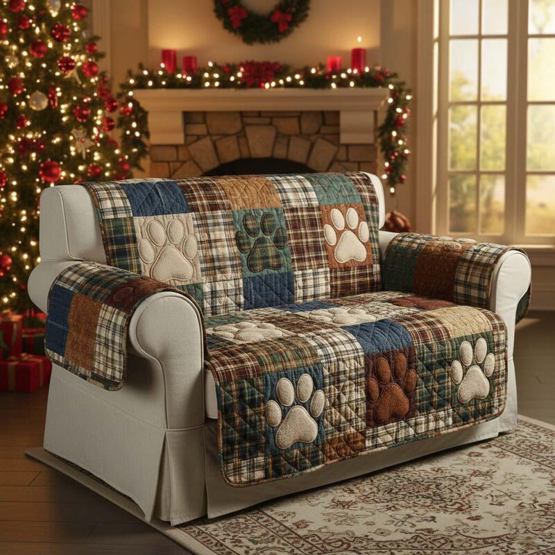 Rustic Paws Quilted Sofa Cover NCU0DV1732