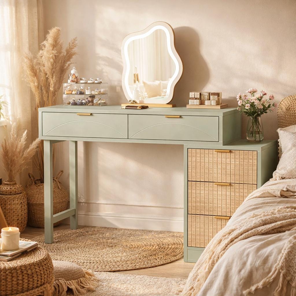 Vanity Table Rustic 55 Inch Makeup Desk - Etsy