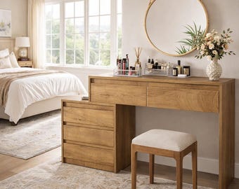 Vanity Desk 5 Drawer Modern Makeup Table