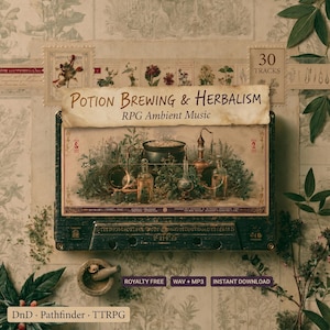 Potion Brewing Herbalism RPG Ambient Music Bundle | 30 Tracks for D&D Pathfinder TTRPG | Alchemy Apothecary Cauldron Potion Shop