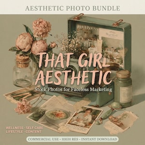 That Girl Aesthetic Photo Bundle with FREE B-Roll Footage | Cozy Morning Stock Images for Social Media Manager Coffee, Journaling, Self Care