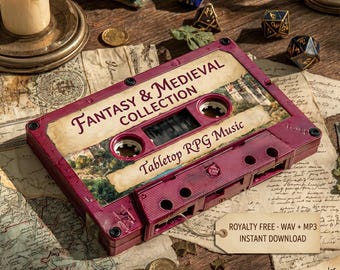 39トラックのファンタジーRPGテーブルトップミュージック | ロイヤリティフリーの中世の酒場ダンジョン | DnD TTRPG | BPMとキーラベル付き