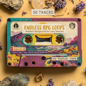 30 Tracks Endless RPG Loops | Royalty Free Ambient Background Long Session | DnD TTRPG Pathfinder | WAV MP3 Minimal