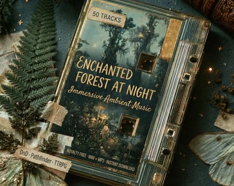 魔法の森の夜RPGアンビエントミュージック｜D&DパスファインダーTTRPG向け没入感あふれる50曲｜黄昏から夜明けまでの3章｜ロイヤリティフリーWAV MP3