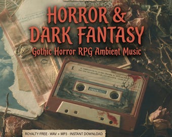 ホラーRPGアンビエントミュージックバンドル｜D&D、パスファインダー、TTRPG向けゴシックダークファンタジー楽曲40曲｜幽霊城、吸血鬼、狼男｜ロイヤリティフリー