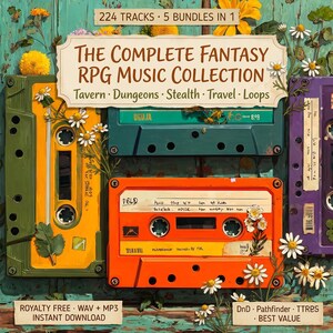 224 Tracks Complete Fantasy RPG Music Collection | 5 Bundles in 1 | Royalty Free DnD TTRPG Pathfinder | WAV MP3