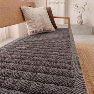 Thick gray corduroy sofa cushion cover with quilted anti-slip padded design for sectional couch, recliner, accent chair, and cozy autumn winter living room decor