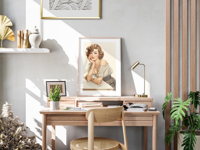 Vintage Pin up Woman Poster | Classic Retro Glamour Wall Art - Etsy