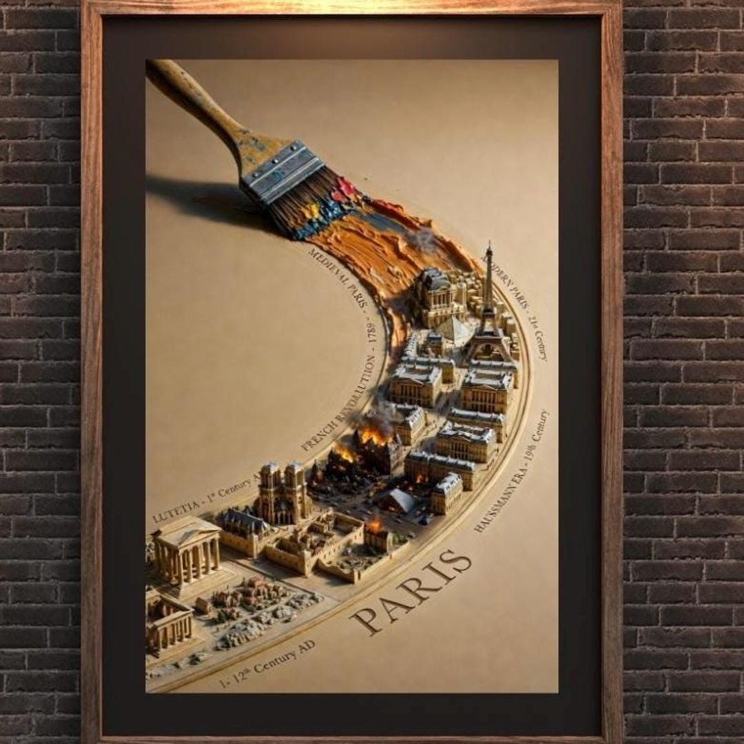 Paris History Timeline Wall Art, Paris Evolution Poster, French History ...
