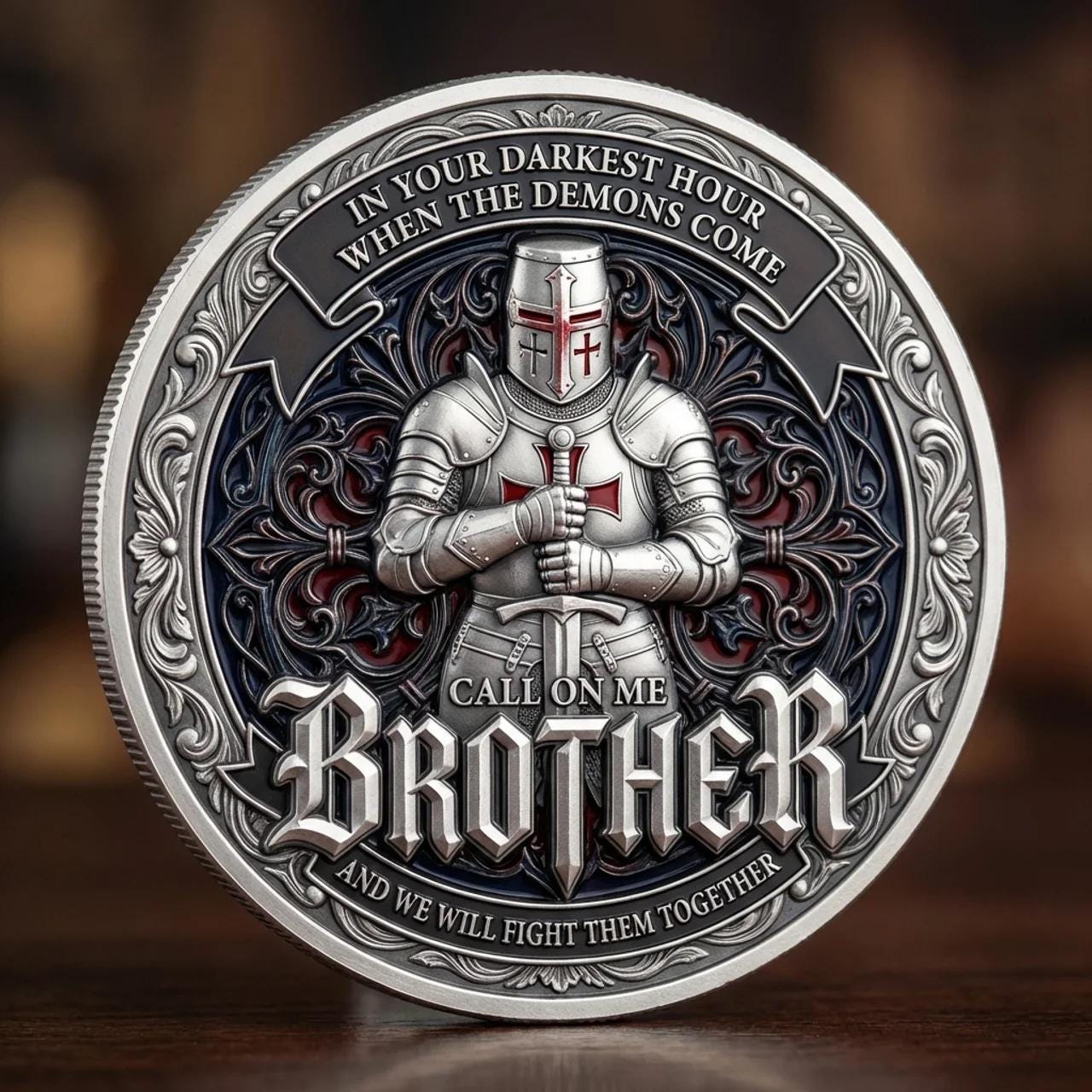 Knight Brotherhood Commemorative Coin, Call on Me Brother Knight Coin ...