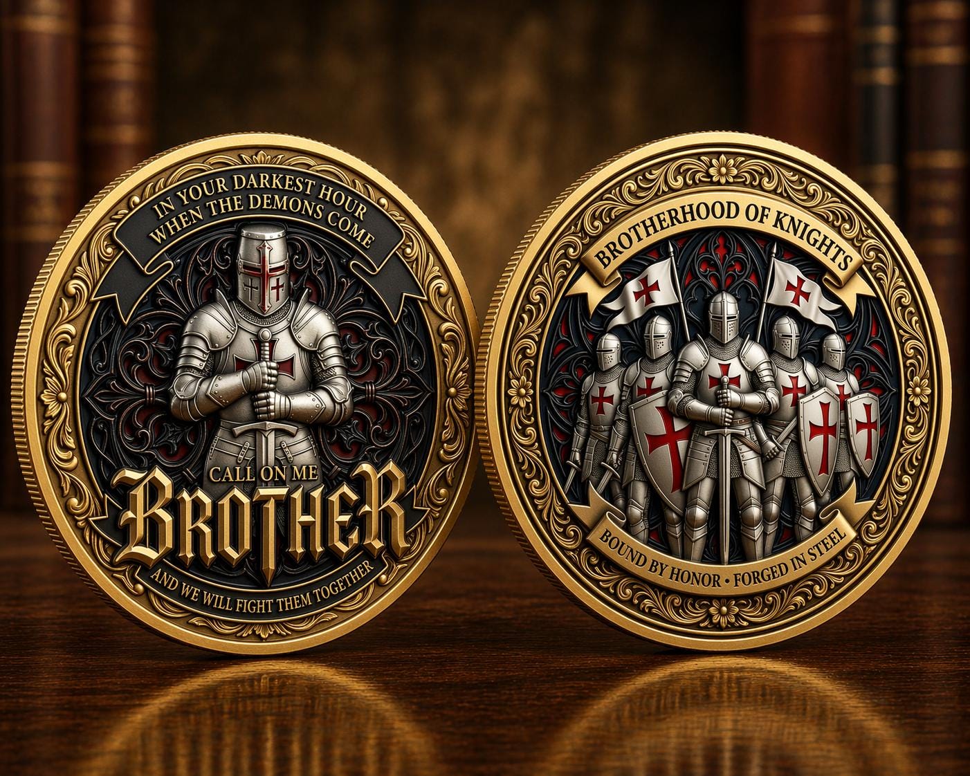 Knight Brotherhood Commemorative Coin, Call on Me Brother Knight Coin ...