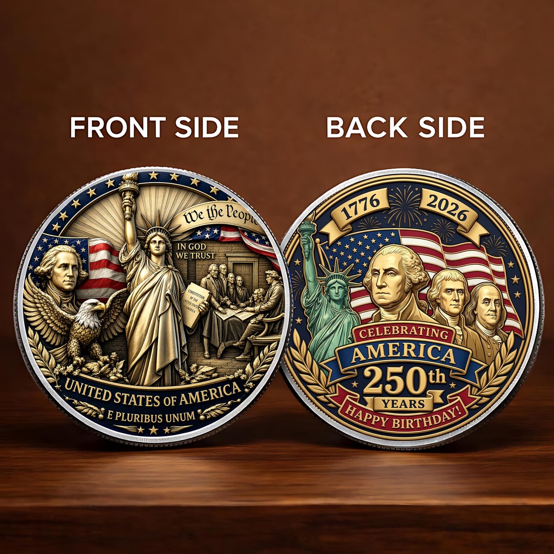 USA 250th Anniversary Coin, Statue of Liberty Eagle Commemorative Coin ...
