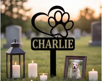 Custom Metal Dog Memorial Cross Stake, Personalized Pet Tribute , Dog Loss Sympathy Gift, Garden Decor, Remembrance Sign