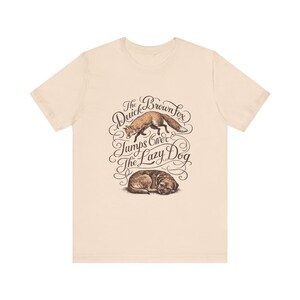 QUICK BROWN FOX | Border Terrier Typography T-Shirt