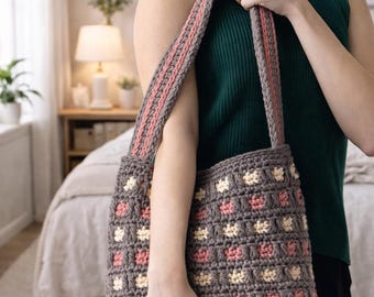 Häkelanleitung für Schultertasche, Schultertasche und Schultertasche, PDF gehäkelte Geldbörse (digitaler Download)