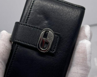 GUCCI G Logo Leather 6 Ring Key Case Black GG logo Made in Italy