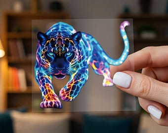 Neon Glow Panther Auto Aufkleber, Vinyl wasserdichte Kratzer Abdeckung Aufkleber für Laptop, Wasserflasche, Werkzeugkasten, Skateboard, Handyhülle, Motorrad