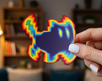 Popart laser kat autostickers, vinyl waterdichte krasbedekkende sticker voor laptop, bidon, gereedschapskist, skateboard, telefoonhoes, motorfiets