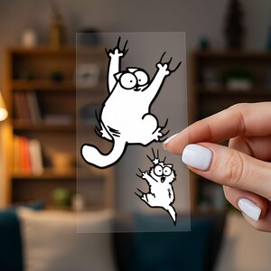 Funny Scratching Cat Car Stickers,Vinyl Waterproof Scratch Covering Decal for Laptop,Water Bottle,Toolbox,Skateboard,Phone Case,Motorcycle