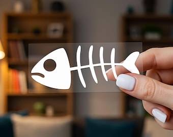 Fischgräten-Skelett-Autoaufkleber, Vinyl wasserdichter Kratzer, der Aufkleber für Laptop, Wasserflasche, Werkzeugkasten, Skateboard, Telefon-Kasten, Motorrad abdeckt