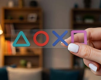Gamer pictogram knop autostickers, vinyl waterdichte krasbedekkende sticker voor laptop, bidon, gereedschapskist, skateboard, telefoonhoes, motorfiets