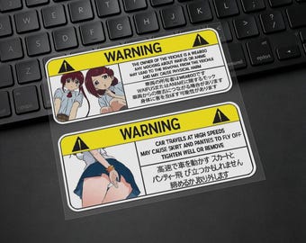 Anime Weeaboo-waarschuwingsstickers auto, waterdichte vinylsticker voor laptop, bidon, gereedschapskist, skateboard, telefoonhoesje, motorfiets