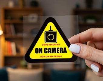 Dash Cam Vorsicht Auto Aufkleber, Vinyl wasserdichte Kratzer Abdeckung Aufkleber für Laptop, Wasserflasche, Werkzeugkasten, Skateboard, Handyhülle, Motorrad
