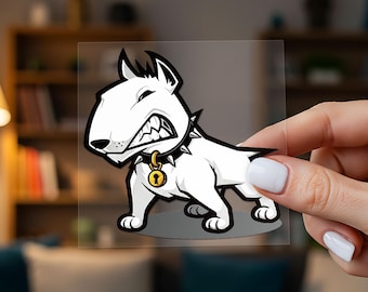 Autoaufkleber mit wütendem Bullterrier, wasserfeste Vinyl-Schutzfolie gegen Kratzer für Laptop, Wasserflasche, Werkzeugkasten, Skateboard, Handyhülle, Motorrad