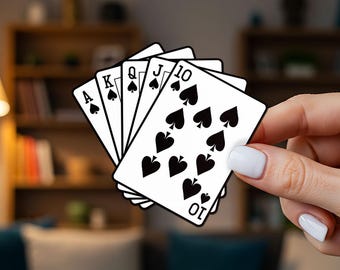 Spades Royal Flush autostickers, vinyl waterdichte krasbedekkende sticker voor laptop, bidon, gereedschapskist, skateboard, telefoonhoes, motorfiets
