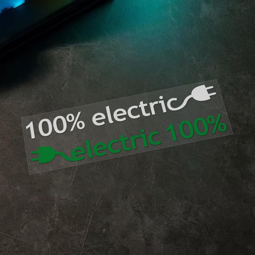 100% Electric Eco EV Car Stickers,vinyl Waterproof Scratch Covering ...