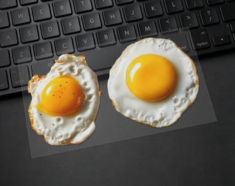Spiegelei Food Art Auto Aufkleber, Vinyl wasserdichte Kratzer Abdeckung Aufkleber für Laptop, Wasserflasche, Werkzeugkasten, Skateboard, Handyhülle, Motorrad