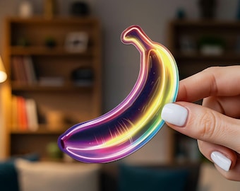 Neon Hamburg bananenautostickers, vinyl waterdichte krasbedekkende sticker voor laptop, bidon, gereedschapskist, skateboard, telefoonhoes, motorfiets