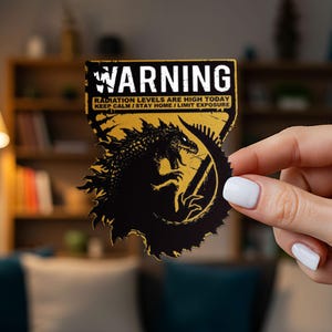 Kaiju Warning Symbol Car Stickers,Vinyl Waterproof Scratch Covering Decal for Laptop,Water Bottle,Toolbox,Skateboard,Phone Case,Motorcycle