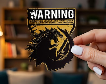 Pegatinas para coche con símbolo de advertencia Kaiju, vinilo impermeable resistente a los arañazos para portátil, botella de agua, caja de herramientas, monopatín, funda de teléfono, motocicleta.