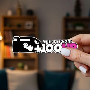 Bullet Bill +100HP JDM Car Stickers,Vinyl Waterproof Scratch Covering Decal for Laptop,Water Bottle,Toolbox,Skateboard,Phone Case,Motorcycle