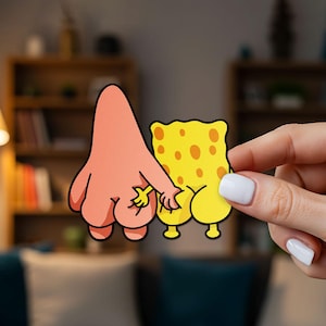 Divertida pegatina de coche con dibujo animado de una nalgada, vinilo impermeable resistente a los arañazos para portátil, botella de agua, caja de herramientas, monopatín, funda de teléfono, motocicleta.