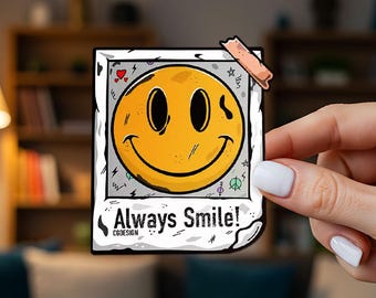 Altijd lachen gezicht autostickers, waterdichte vinylsticker voor laptop, bidon, gereedschapskist, skateboard, telefoonhoesje, motorfiets