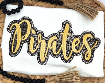 Embroidered Sequin Pirates Shirt: Baseball Fan Apparel