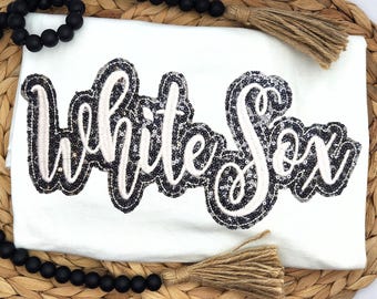 Embroidered Sequin White Sox Shirt: Baseball Fan Apparel