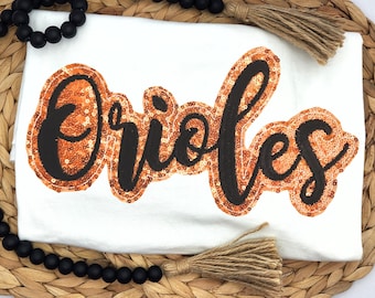 Embroidered Sequin Orioles Shirt: Baseball Fan Apparel