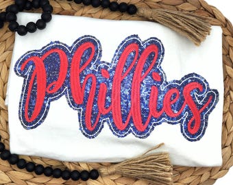Embroidered Sequin Phillies Shirt: Baseball Fan Apparel