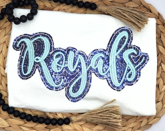 Embroidered Sequin Royals Shirt: Baseball Fan Apparel