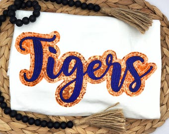 Embroidered Sequin Tigers Shirt: Baseball Fan Apparel