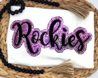 Embroidered Sequin Rockies Shirt: Baseball Fan Apparel